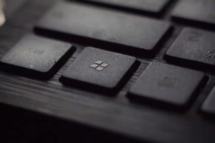 black laptop computer keyboard in closeup photo