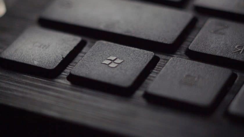 black laptop computer keyboard in closeup photo